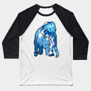 Tie dye blue elephant Baseball T-Shirt